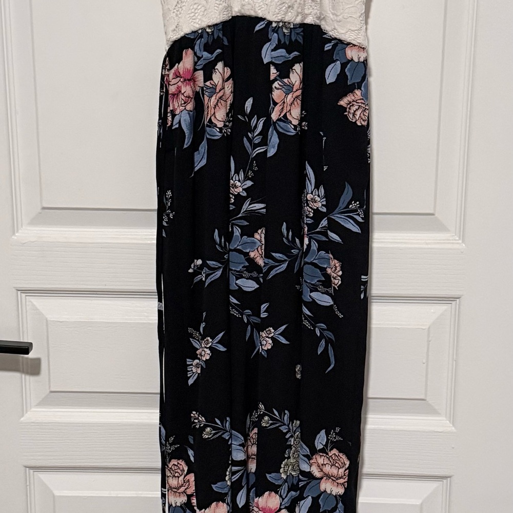 Candie's Black Floral Jumpsuit